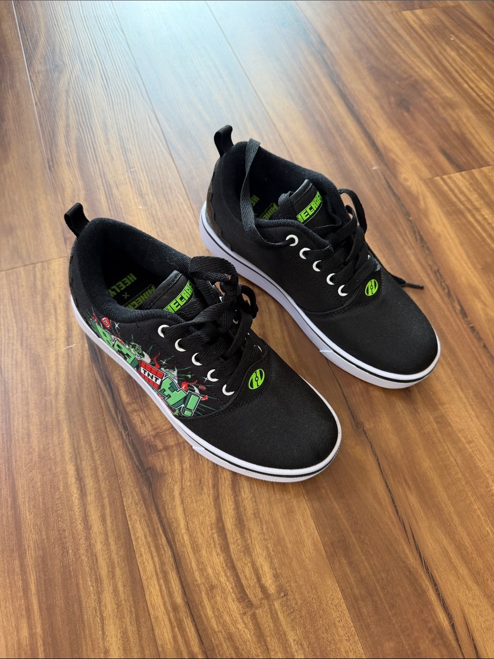 Heelys Kids Black Sneakers with Green and Red Graphic